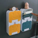Wall Mounted Tissue Box Holder with Storage Shelf – Waterproof Punch-Free Tissue Dispenser for Bathroom & Kitchen