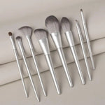 8-Piece Professional Makeup Brush Set with Storage Pouch – Soft Wool Fiber Cosmetic Brushes