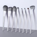 8-Piece Professional Makeup Brush Set with Storage Pouch – Soft Wool Fiber Cosmetic Brushes