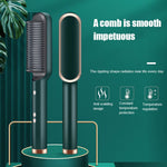 2-in-1 Ceramic Hot Comb Hair Straightener Brush – Negative Ion Electric Styling Comb