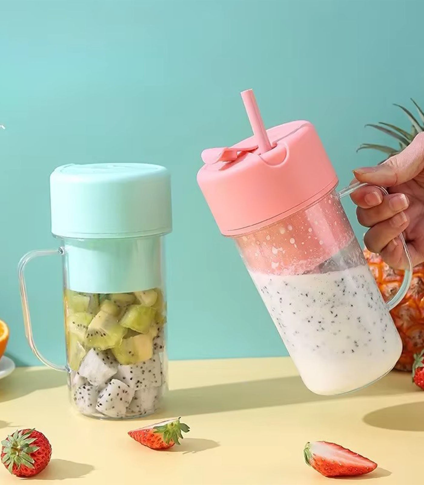 Wireless Portable Juice Blender – Rechargeable Straw Juicing Cup for Fresh Juice &amp; Smoothies, Travel-Friendly