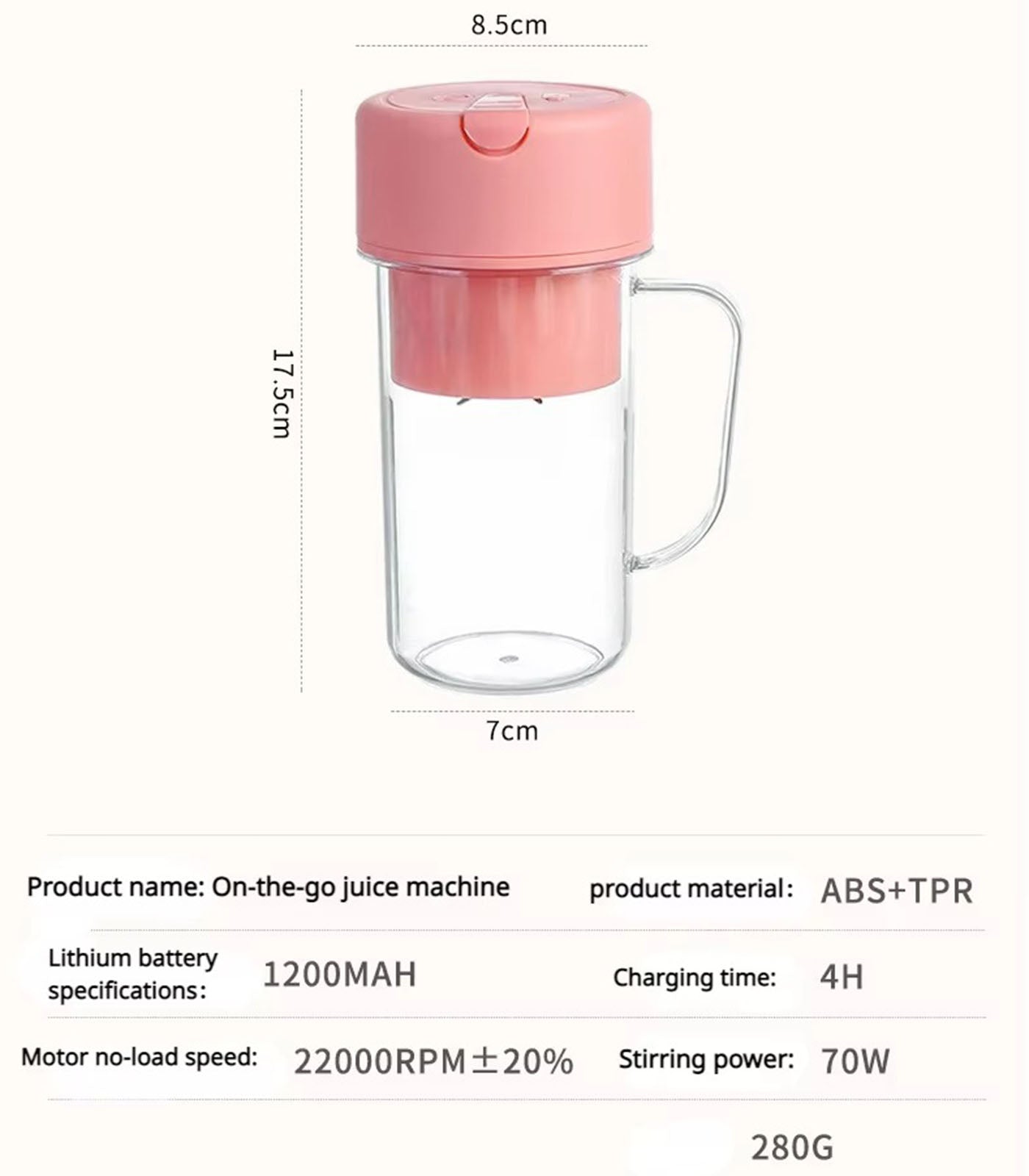 Wireless Portable Juice Blender – Rechargeable Straw Juicing Cup for Fresh Juice &amp; Smoothies, Travel-Friendly
