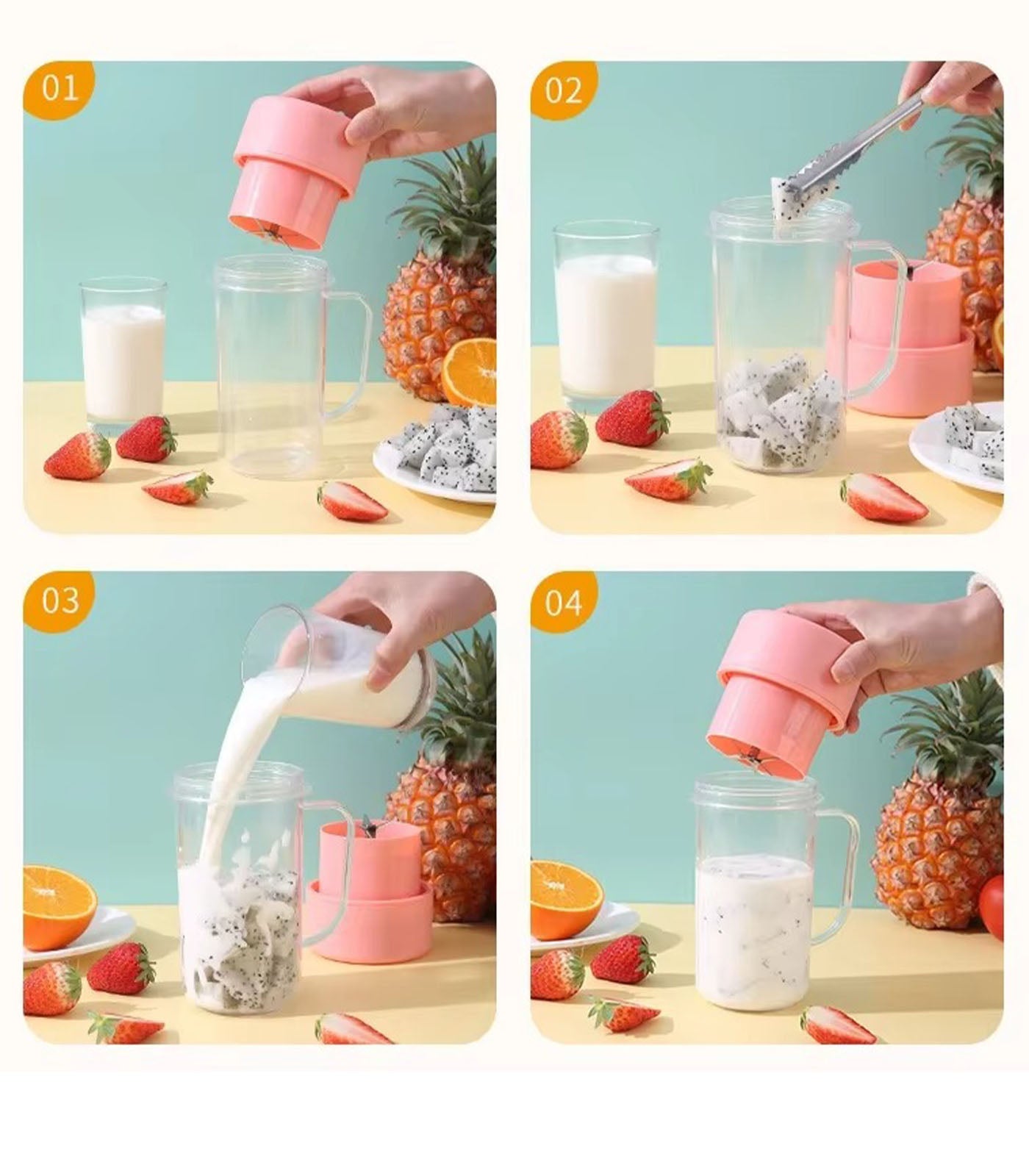 Wireless Portable Juice Blender – Rechargeable Straw Juicing Cup for Fresh Juice &amp; Smoothies, Travel-Friendly