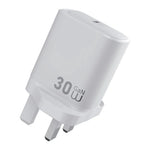 WiWU WI-G008 Essen 30W GaN Fast Charger + USB-C to USB-C Cable Combo (UK 3-Pin)