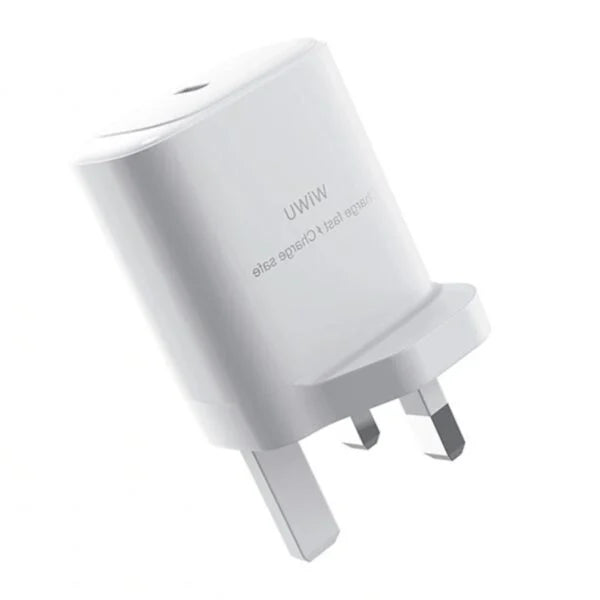 WiWU WI-G008 Essen 30W GaN Fast Charger + USB-C to USB-C Cable Combo (UK 3-Pin)