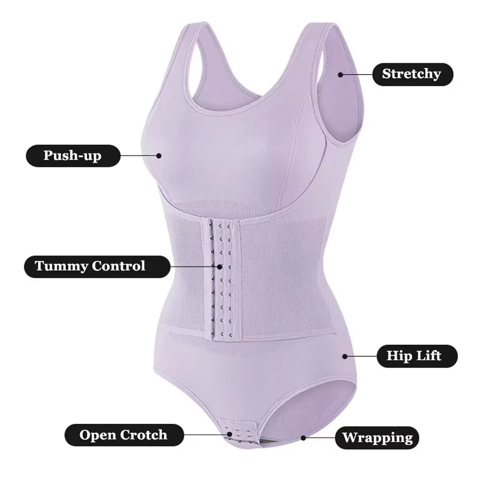 Women’s Tummy Control Shapewear Bodysuit – Waist Trainer Slimming Body Shaper