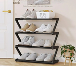 Z-Shaped Modern Shoe Rack | Multi-Layer Space-Saving Organizer | Stylish Open Shelf Shoe Storage
