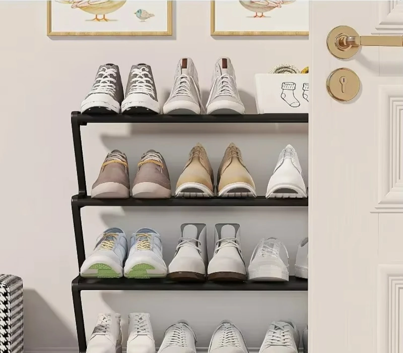 Z-Shaped Modern Shoe Rack | Multi-Layer Space-Saving Organizer | Stylish Open Shelf Shoe Storage