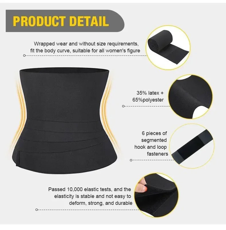 Women’s Waist Trainer Bandage Wrap – Tummy Control Slimming Belt for Workout & Postpartum Support