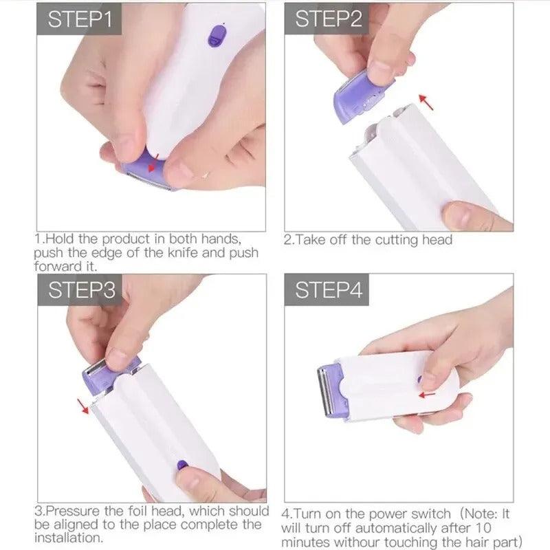 Electric Hair Remover for Women – Blue Light Painless Facial & Body Epilator (USB Rechargeable)