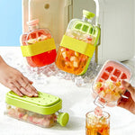 2-in-1 Ice Cube Tray Water Bottle – Summer Portable Ice Maker Cup with Straw