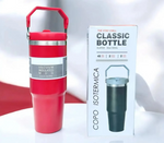900ML Stainless Steel Thermal Water Bottle – Vacuum Insulated Coffee Tumbler, Hot & Cold Portable Travel Mug with Straw (30oz)