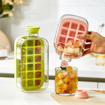 2-in-1 Ice Cube Tray Water Bottle – Summer Portable Ice Maker Cup with Straw