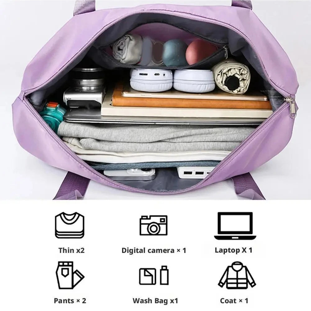 Expandable Travel Bag with Wheels – Large Capacity Waterproof Carry-On Duffel (Detachable Universal Wheels)