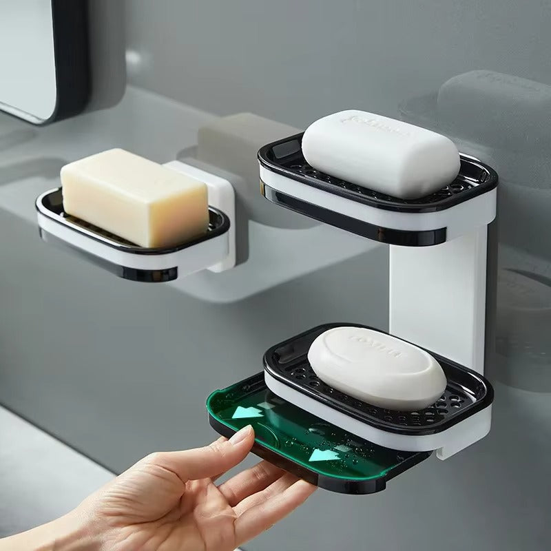 Wall Mounted Double Layer Soap & Sponge Holder