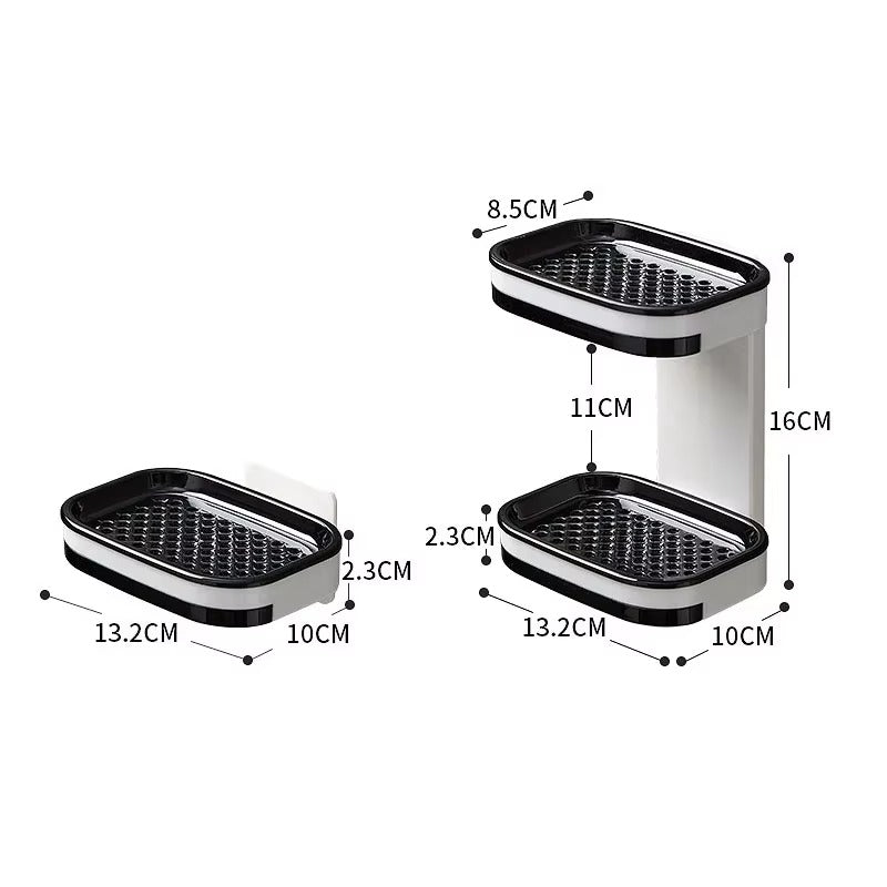 Wall Mounted Double Layer Soap & Sponge Holder