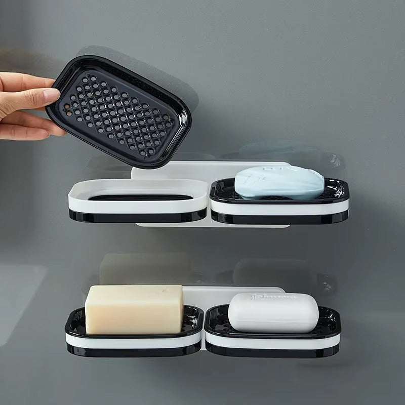 Wall Mounted Double Layer Soap & Sponge Holder