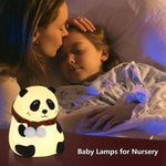 Cute Panda Silicone Night Light – Rechargeable Touch Sensor LED Bedside Lamp for Kids & Nursery