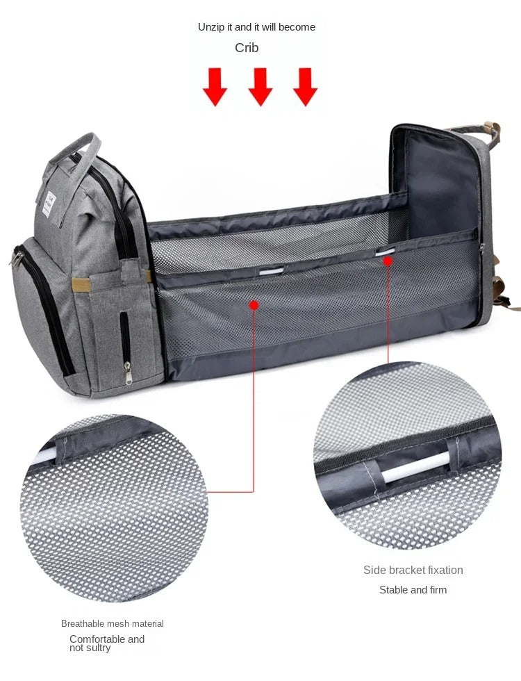 Mommy Diaper Bag Backpack – Large Capacity Baby Travel Bag with Changing Mat & Bottle Storage