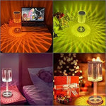 16-Color Crystal Diamond Projection Lamp – LED RGB Table Lamp with Remote & Touch Control (Rechargeable Night Light)