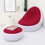 Lazy Inflatable Lounge Chair with Foot Stool – Portable Air Sofa for Living Room & Bedroom