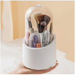 360° Rotating Makeup Brush & Cosmetic Organizer – Portable Desktop Holder for Lipsticks, Eyebrow Pencils, and Brushes