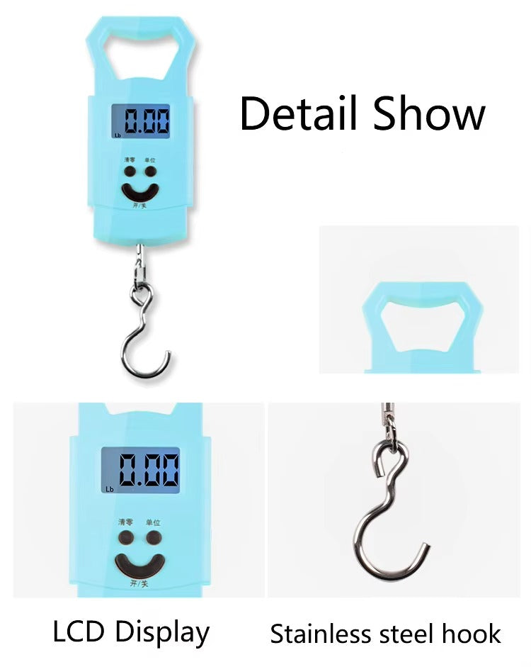 Portable Digital Luggage Scale – 50kg Hanging Travel Weight Scale with LCD Display