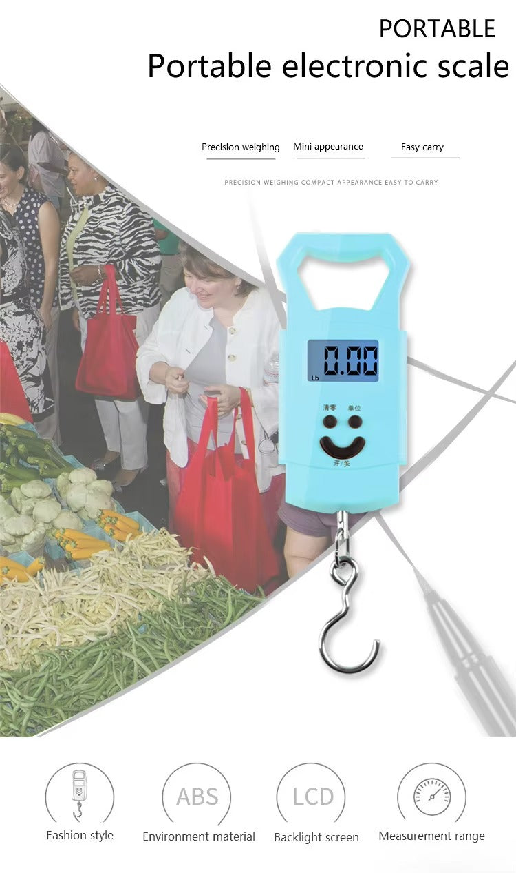 Portable Digital Luggage Scale – 50kg Hanging Travel Weight Scale with LCD Display