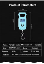 Portable Digital Luggage Scale – 50kg Hanging Travel Weight Scale with LCD Display