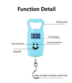 Portable Digital Luggage Scale – 50kg Hanging Travel Weight Scale with LCD Display
