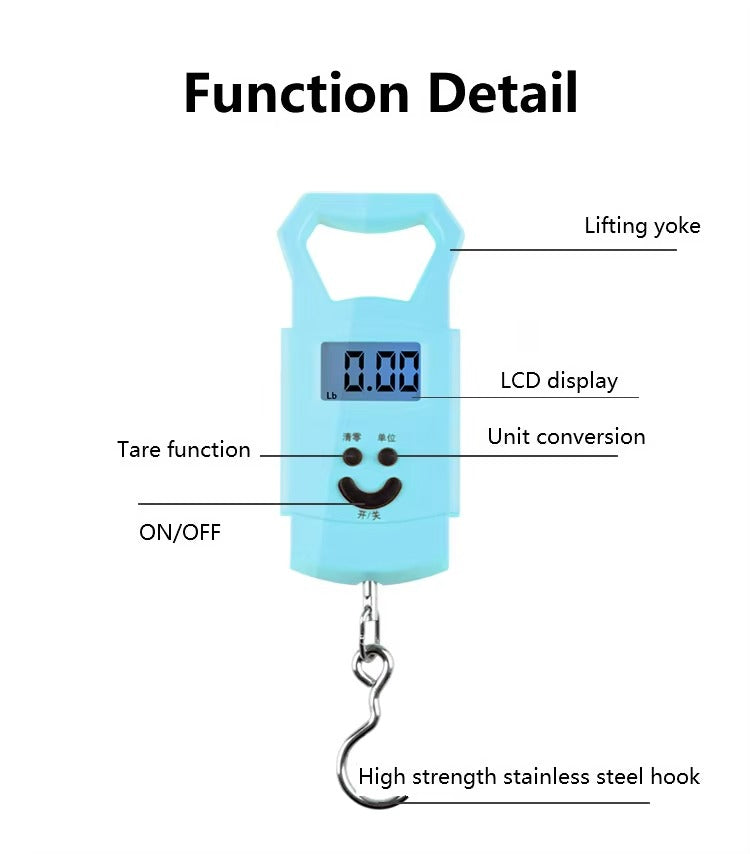 Portable Digital Luggage Scale – 50kg Hanging Travel Weight Scale with LCD Display