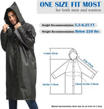 Waterproof Rain Poncho with Hood – Reusable Lightweight EVA Raincoat