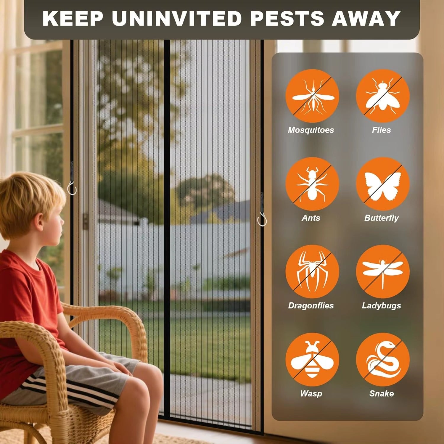 Magic Mesh Magnetic Door Curtain – Insect Protection Screen (2.1M)