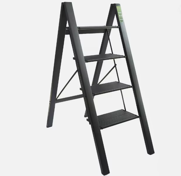 Folding 3-Step Ladder – Lightweight Anti-Slip Steel Household Step Stool