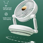 USB Rechargeable Mini Folding Fan – 2400mAh Portable Table Fan with Night Light