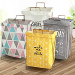 Foldable Laundry Basket with Iron Frame – Waterproof Clothes Storage Organizer (Large Capacity)