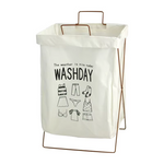 Foldable Laundry Basket with Iron Frame – Waterproof Clothes Storage Organizer (Large Capacity)