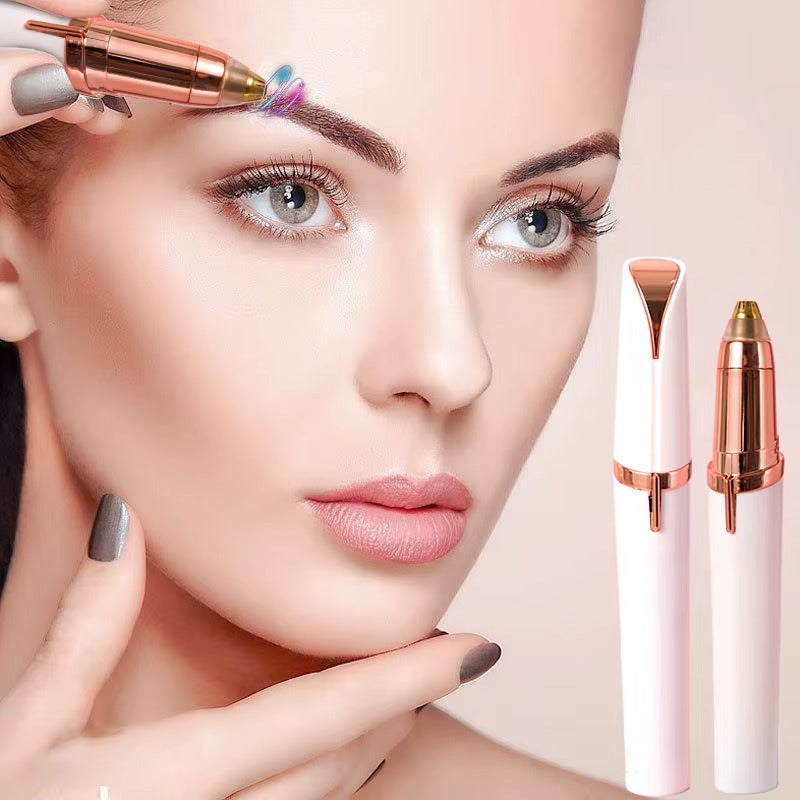 Electric Eyebrow Trimmer with LED Light – USB Rechargeable Precision Hair Removal Tool