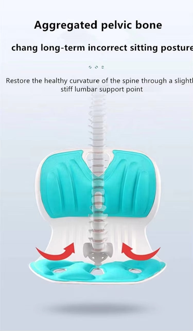 Ergonomic Orthopedic Lumbar Back Support Cushion for Office Chair – Posture Correction Seat for Adults & Children