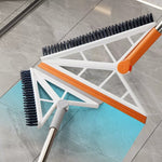 2-in-1 V-Shaped Floor Scrubber & Squeegee – Gap Cleaning Brush with Long Handle (Bathroom & Tile Cleaning Tool)