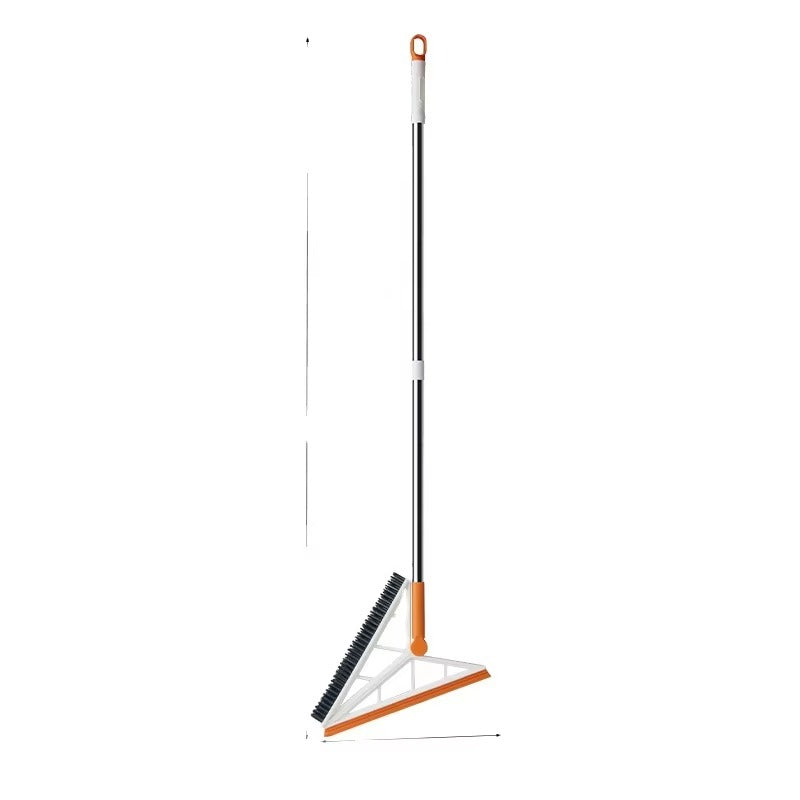 2-in-1 V-Shaped Floor Scrubber & Squeegee – Gap Cleaning Brush with Long Handle (Bathroom & Tile Cleaning Tool)