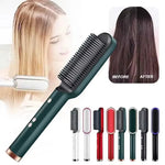 2-in-1 Ceramic Hot Comb Hair Straightener Brush – Negative Ion Electric Styling Comb