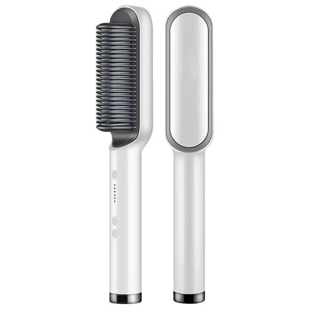 2-in-1 Ceramic Hot Comb Hair Straightener Brush – Negative Ion Electric Styling Comb