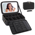 Professional Makeup Case with LED Mirror – Large Vanity Cosmetic Organizer for Makeup Artists & Travel