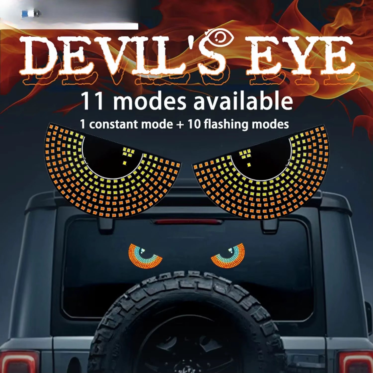 LED Devil Eye Car Windshield Decorative Light – RGB USB Atmosphere Signal Light (2PCS)