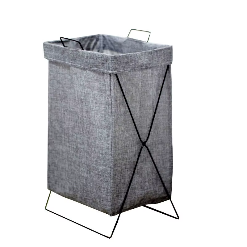 Foldable Laundry Basket with Iron Frame – Waterproof Clothes Storage Organizer (Large Capacity)