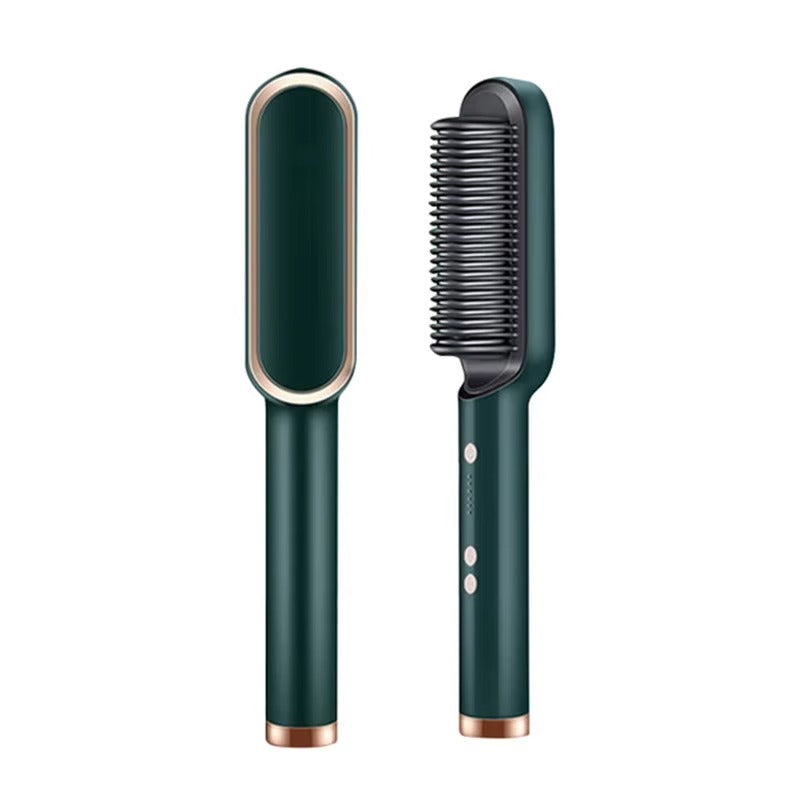 2-in-1 Ceramic Hot Comb Hair Straightener Brush – Negative Ion Electric Styling Comb