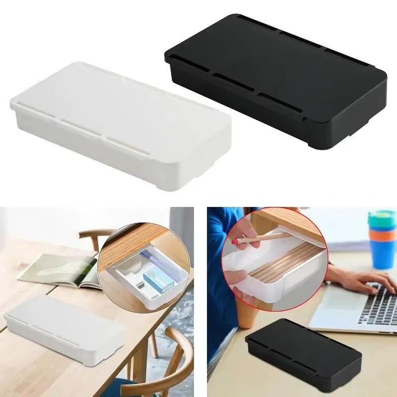 Under Desk Hidden Storage Drawer – Self-Adhesive Desk Organizer for Stationery, Accessories & Home Office Storage