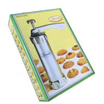 Stainless Steel Manual Cookie Press Kit – Biscuit Maker with 20 Cookie Molds & 4 Nozzles