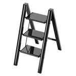 Folding 3-Step Ladder – Lightweight Anti-Slip Steel Household Step Stool